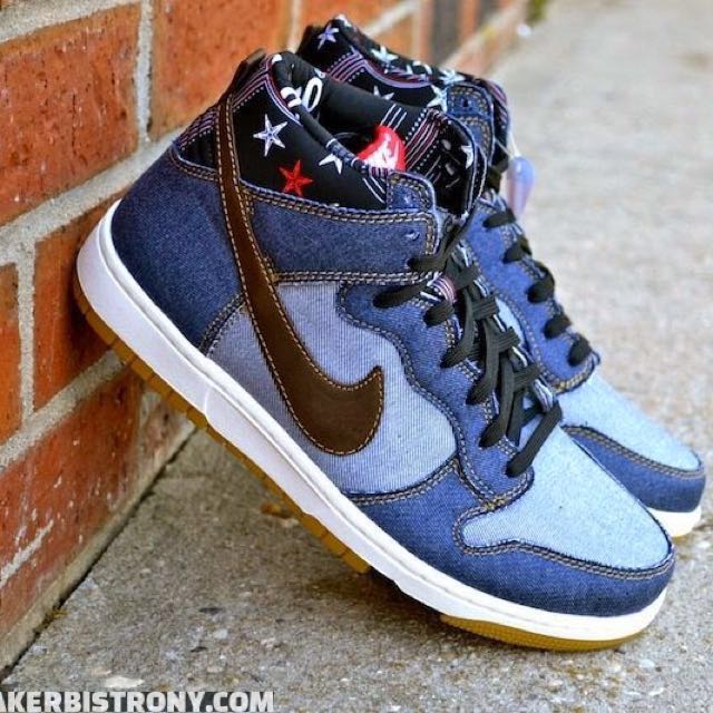 nike dunks high denim