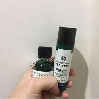 Reprice ! 1 set the body shop tea tree oil and night lotion