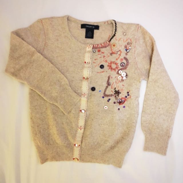 Brown Tan Cardigan Sweater 