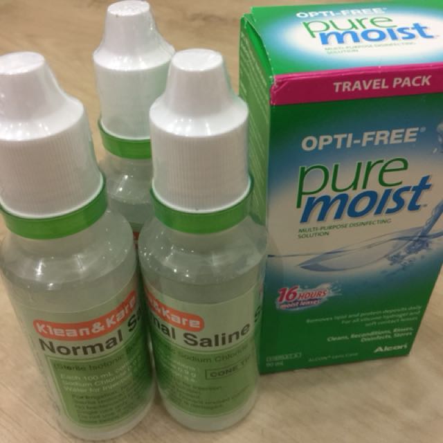 Contact lens solution and saline solution (Travel pack ...