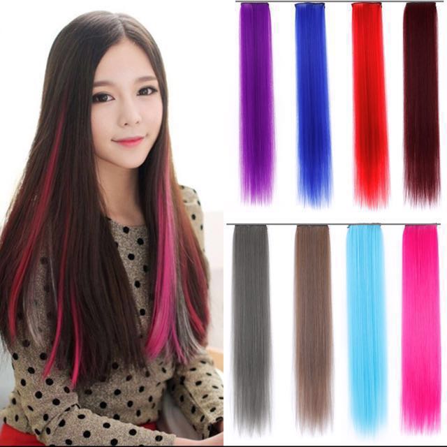 Fast Po Instock Korean Ulzzang Clip Gradient Multi Colours Straight Hair Extensions Health Beauty Hair Care On Carousell