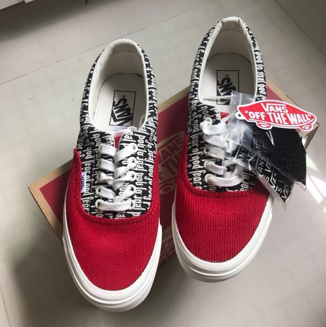FEAR OF GOD x VANS Era in Red Men s Fashion Footwear Sneakers on Carousell