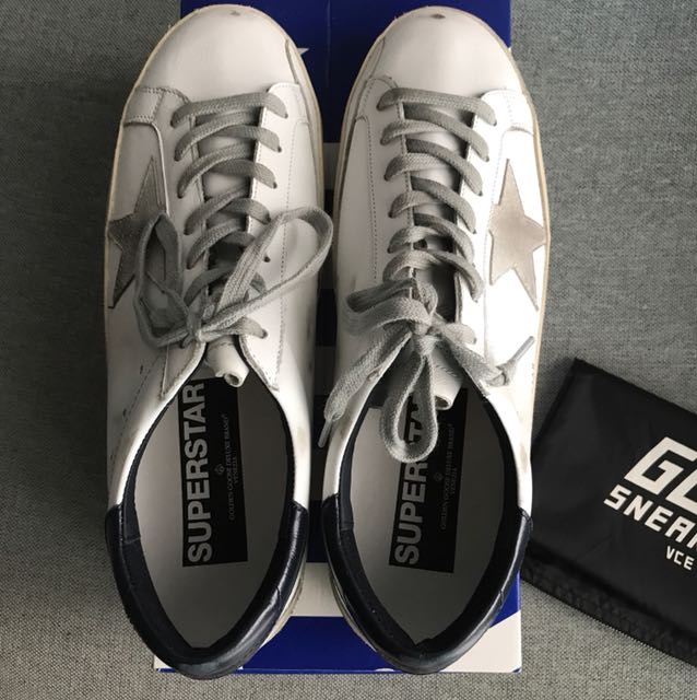 Golden goose superstar distressed leather and clearance suede sneakers