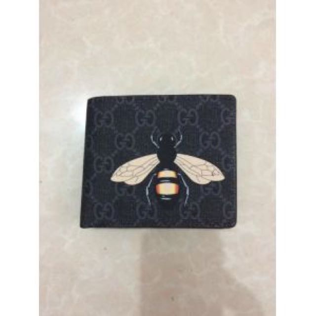 Gucci Black Bee Card Holder for Men