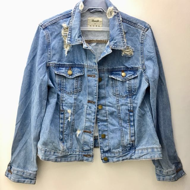 denim jacket ripped womens