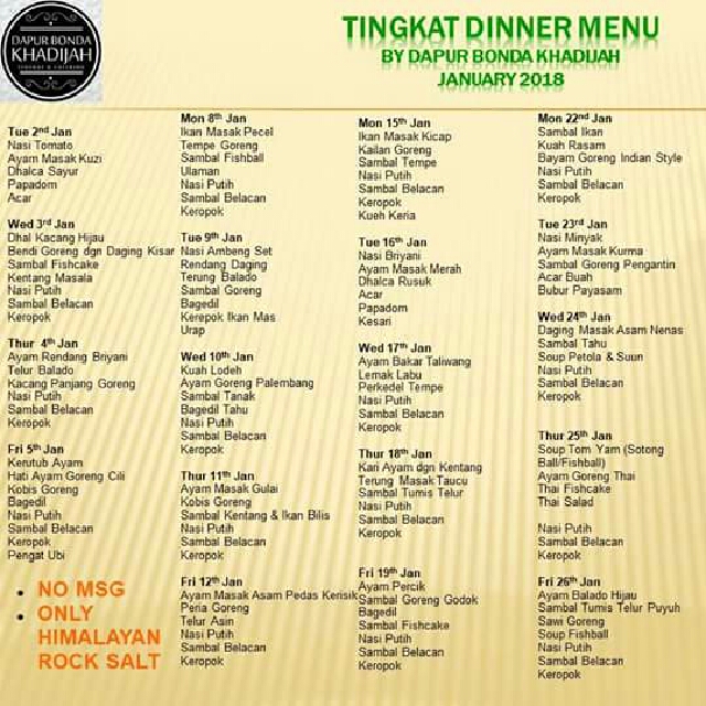 January 2018 Halal Dinner Tingkat, Food & Drinks, Packaged Snacks on