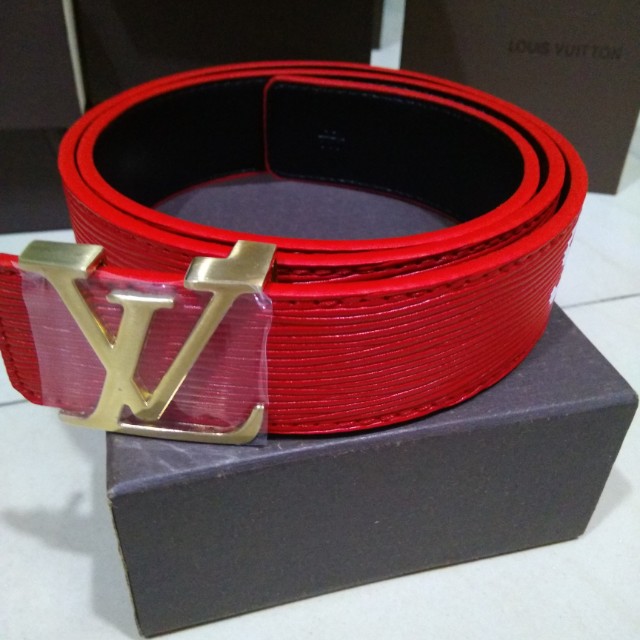 LV Supreme Belt (Red) - Grade SuperA, Luxury, Accessories on Carousell