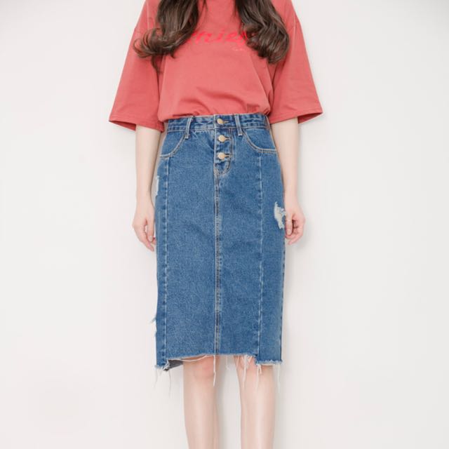 denim skirt coloured