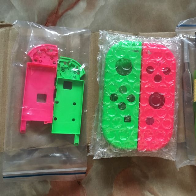 Nintendo switch pink green splatoon joy con replacement shell casing