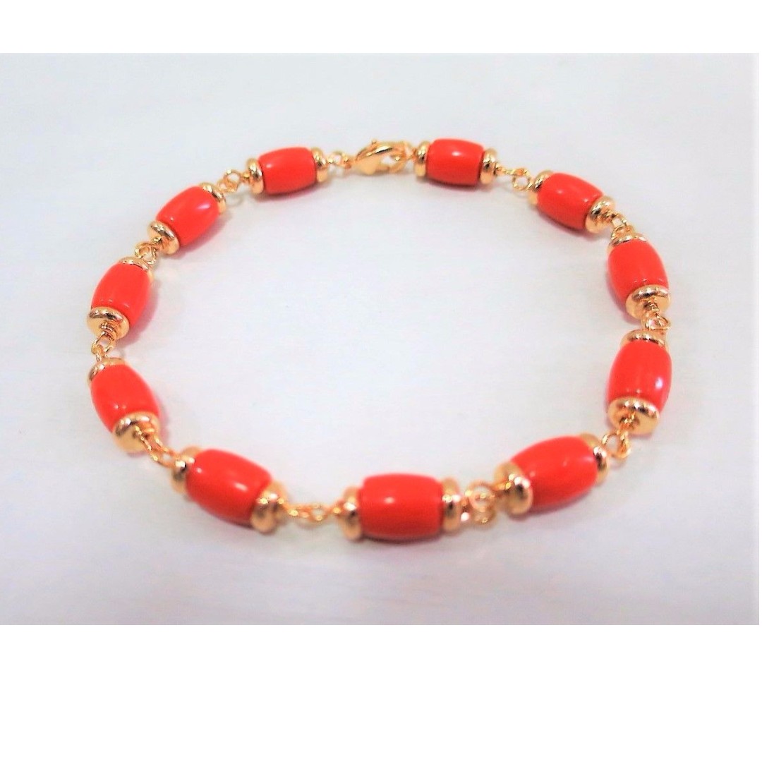 Red Coral & Gold Feng Shui Bracelet for Adult / Kid Protection, Babies ...