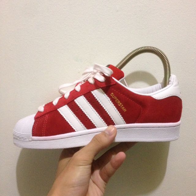 Adidas superstar hotsell suede red