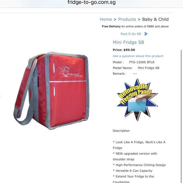 BN Fridge To Go Mini Fridge SB, Babies & Kids, Baby Nursery & Kids