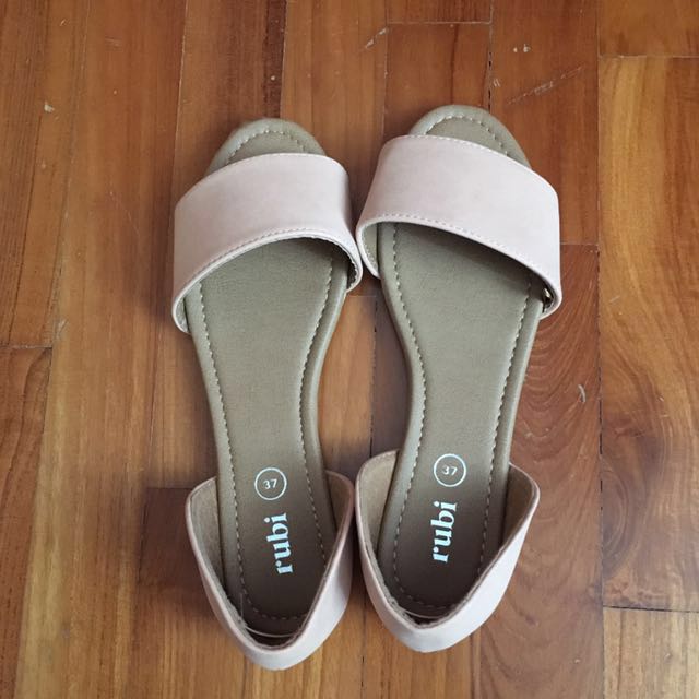 Brand New Rubi Flats Nude and Black 