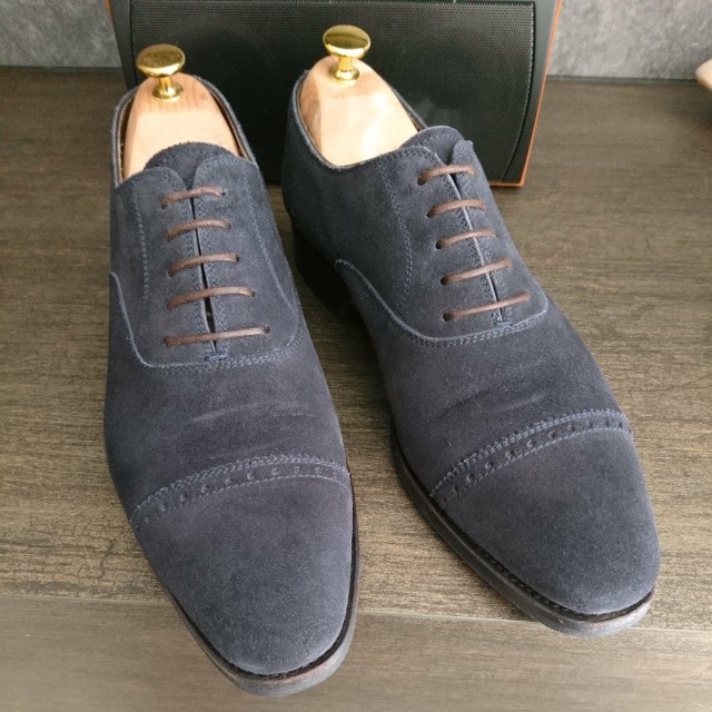 navy suede oxford shoes
