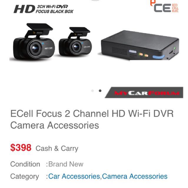 eCELL 2CH Wifi DVR Focus Black Box, Car Accessories on Carousell