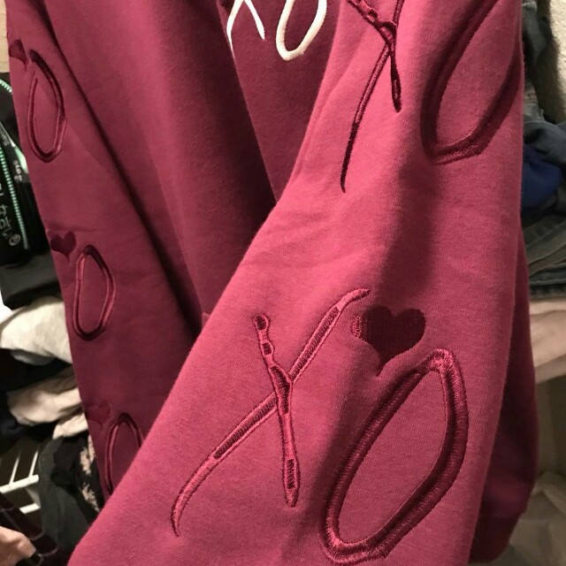 The weeknd burgundy hoodie online