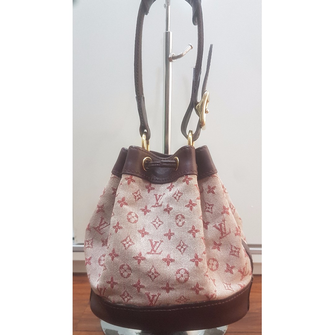 Louis Vuitton Cherry Red Monogram Mini Lin Canvas Noelie Bag at