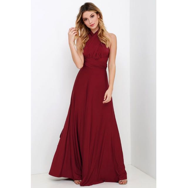 lulus tricks of the trade burgundy maxi dress