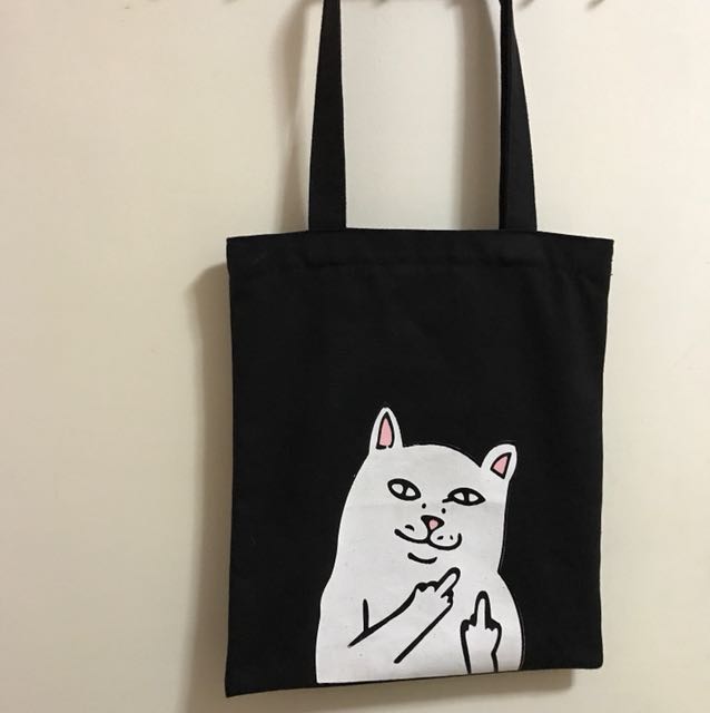 cat middle finger backpack