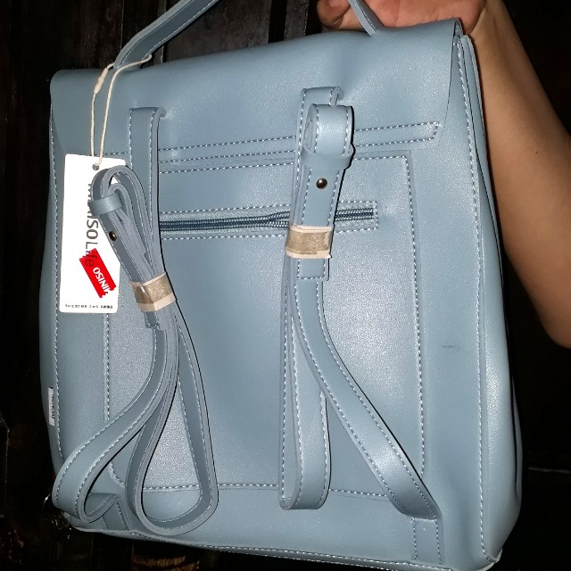 TAS RANSEL MINISO - WOMEN'S SOLID COLOR BACKPACK (blue ...
