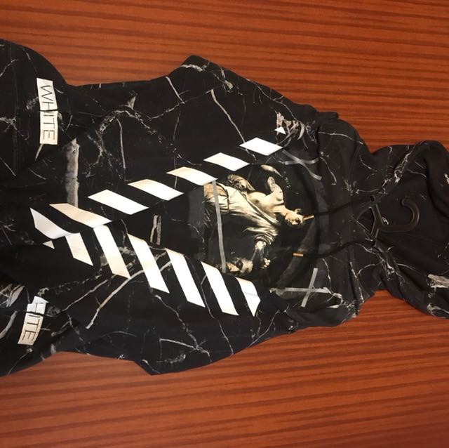 OFF WHITE MARBLE HOODIE Men s Fashion Tops Sets Hoodies on