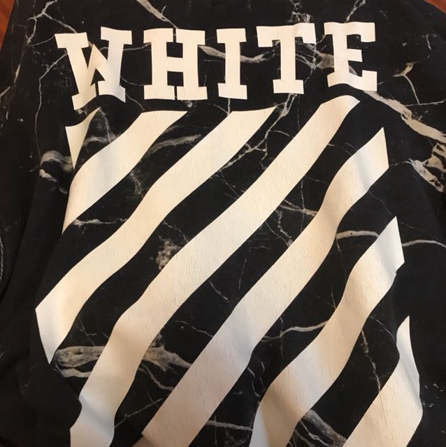 OFF WHITE MARBLE HOODIE Men s Fashion Tops Sets Hoodies on Carousell