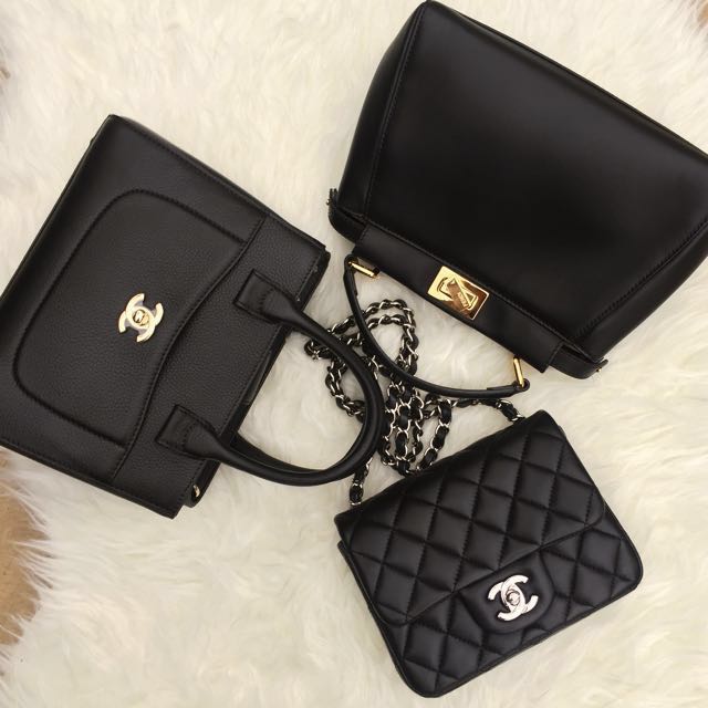 ❌SOLD❌ Latest Model! Full Set With Local Receipt - BNIB Chanel Mini Neo  Executive Tote in Black Grained Calfskin and GHW