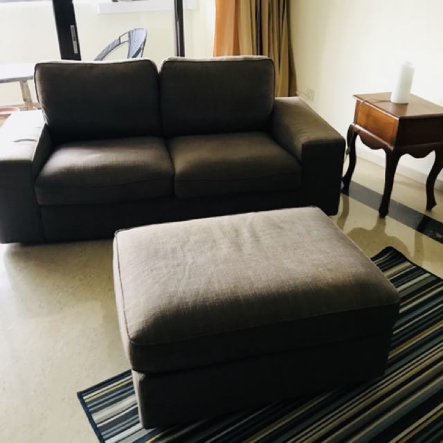IKEA couch and footrest, Furniture & Home Living, Furniture, Chairs on