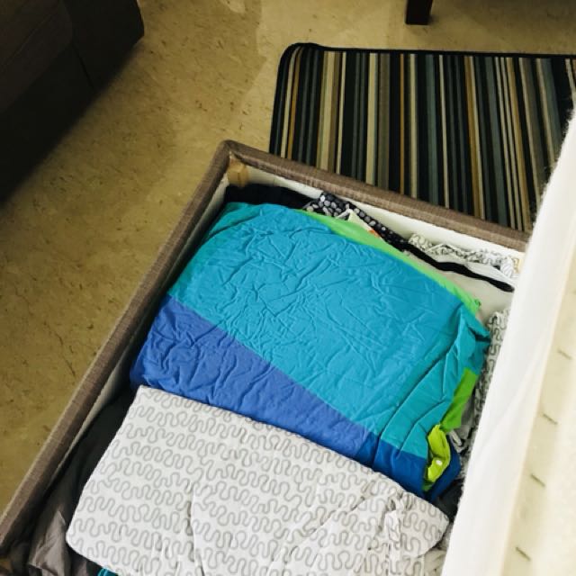 IKEA couch and footrest, Furniture & Home Living, Furniture, Chairs on