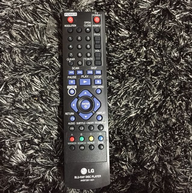 LG BluRay Disc Player Remote Control AKB72911501, TV & Home Appliances