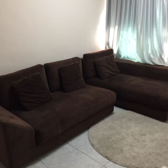 Lovely Chocolate Brown L Shape Sofa Furniture Sofas On Carousell