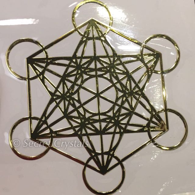 Metatron Cube 3d Gold Sticker Everything Else On Carousell