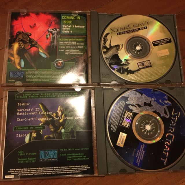 Original Diablo2 and Starcraft with expansion sets and CD keys, TV