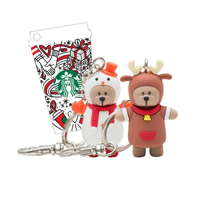 Starbucks Christmas Bearista Keychain Set, Tickets & Vouchers, Flights