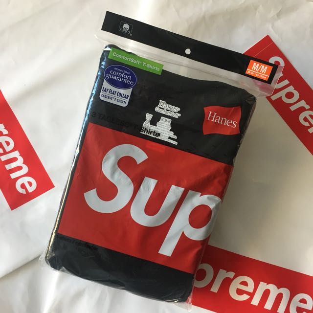 Supreme Hanes Tagless Tee (Black 