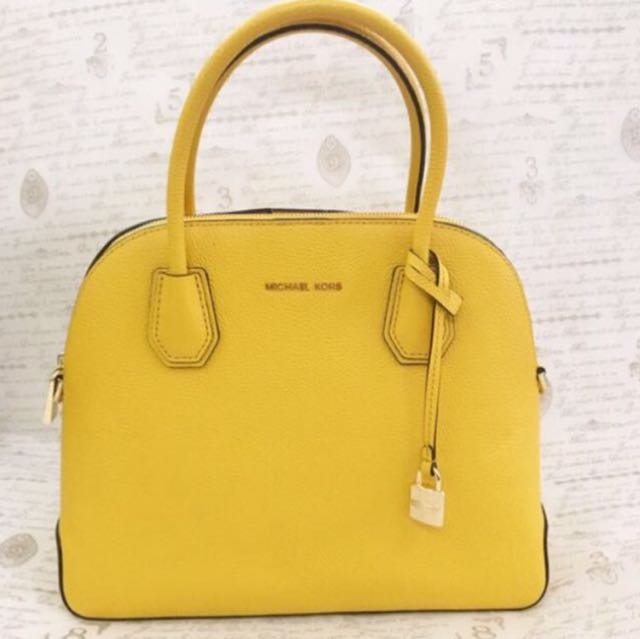 michael kors mercer large leather dome satchel