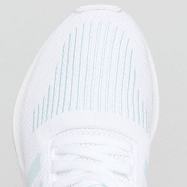 Adidas originals swift run sneakers hot sale in white with mint stripe