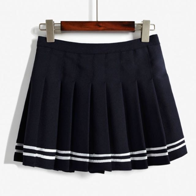 black and white line skirt