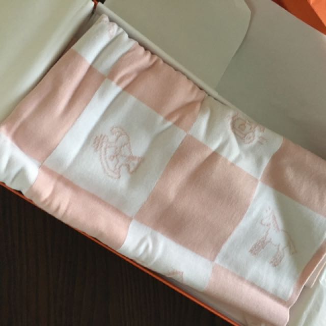 hermes pink baby blanket
