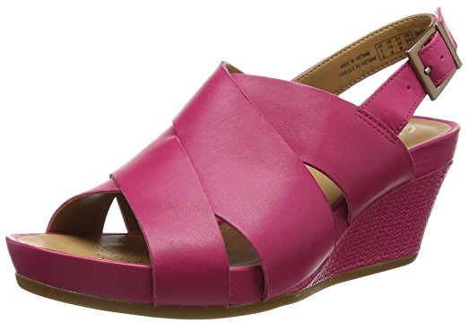 clarks pink wedge sandals