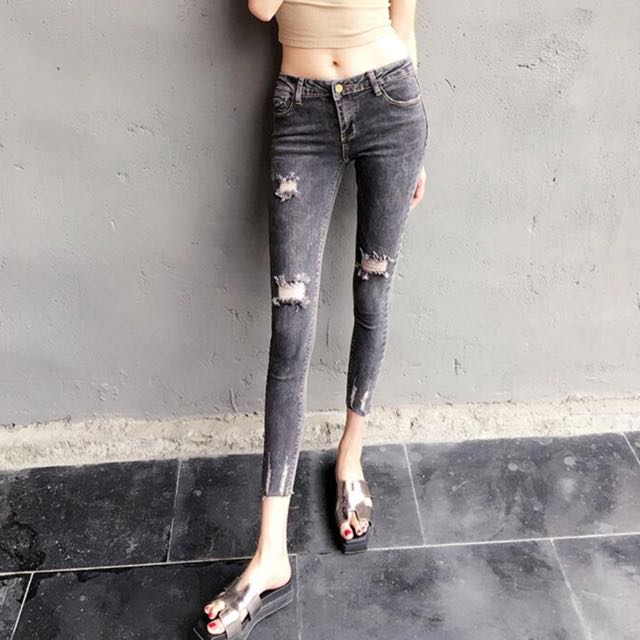 grey colour jeans for girls