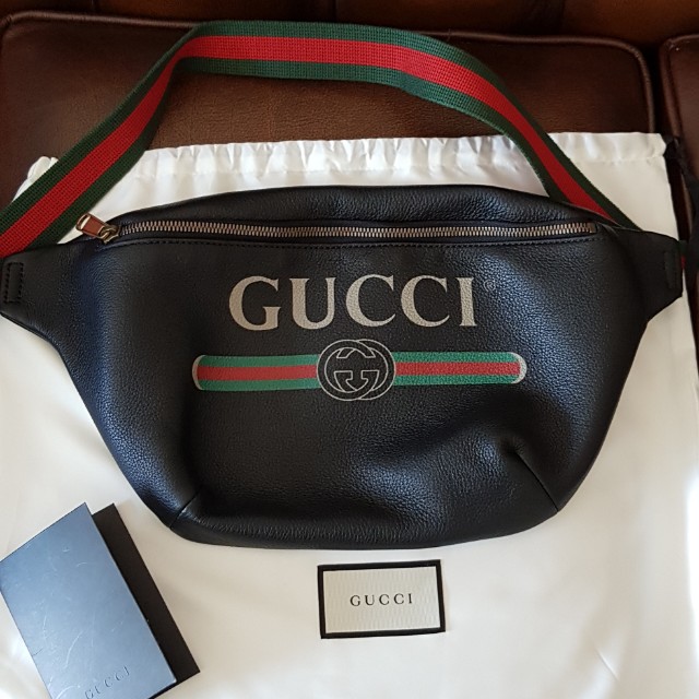 Gucci Print Leather Belt Bag, Luxury 