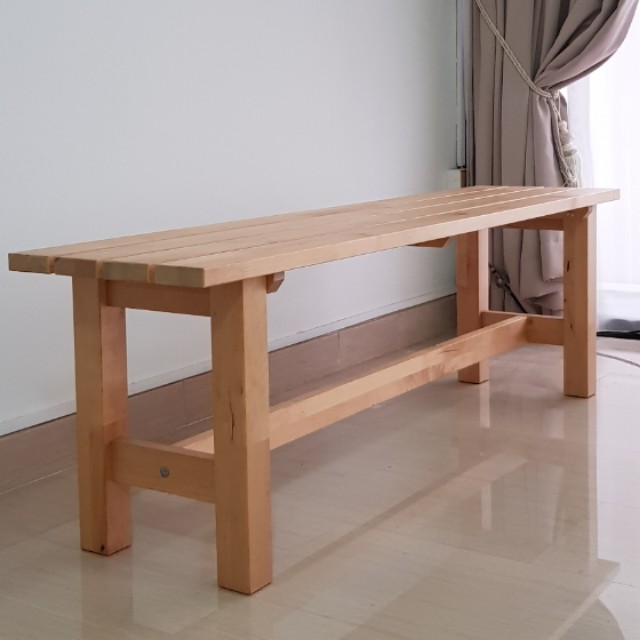Ikea Wooden Bench, Furniture & Home Living, Furniture, Tables & Sets on