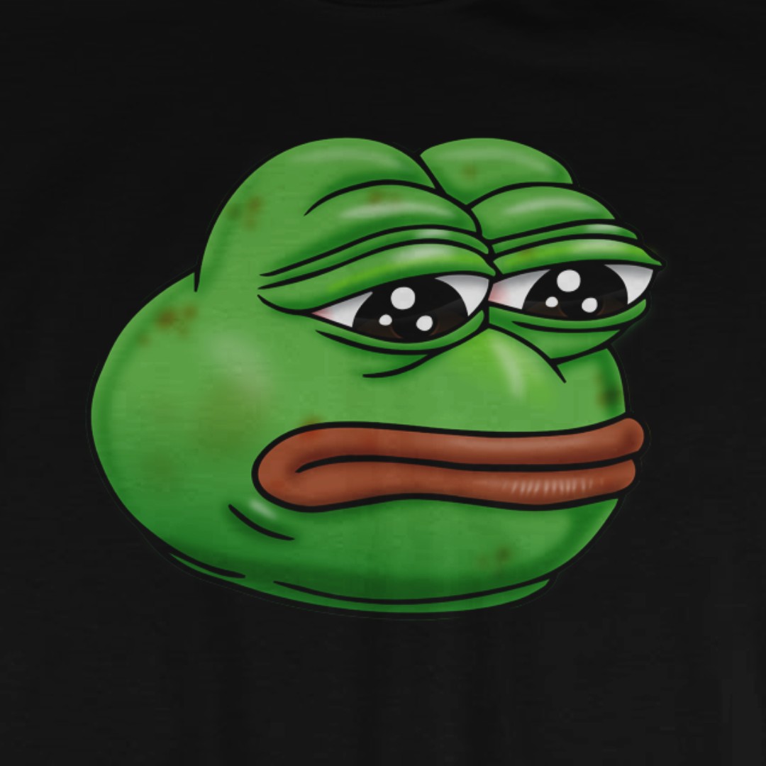 Meme Sad Pepe Frog Black T Shirt Fesyen Lelaki Pakaian Di Carousell