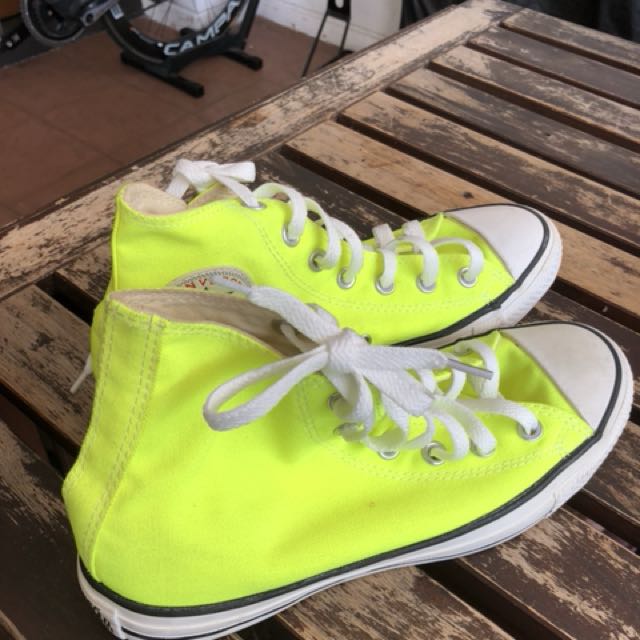 neon yellow converse