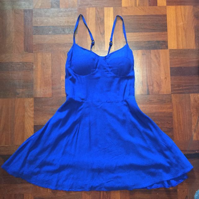 Electric blue bustier dress hot sale