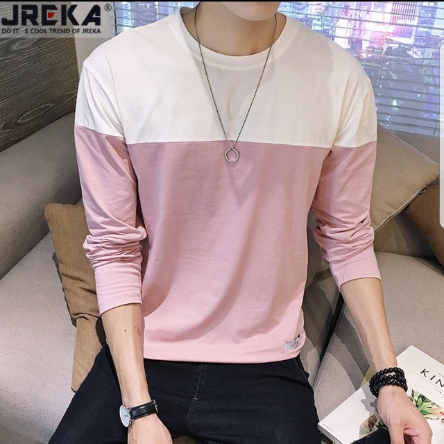 Pink and white long sleeve shirt Outlet