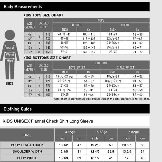  Uniqlo  Kid Size  Chart  Hk Best Picture Of Chart  Anyimage Org