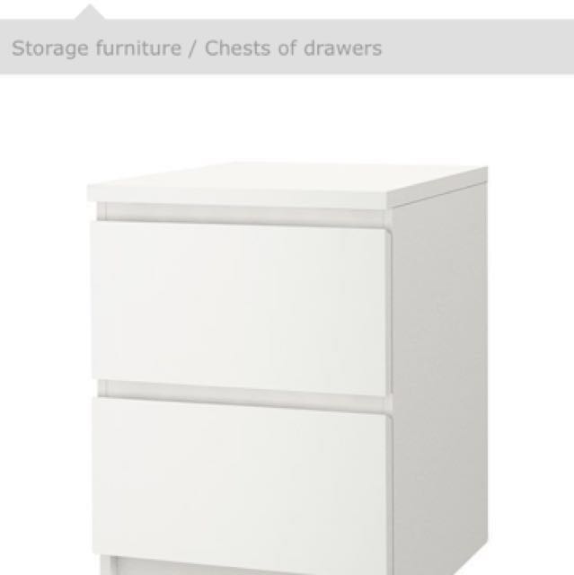 2x Ikea Malm Bedside Table Furniture Tables Chairs On Carou