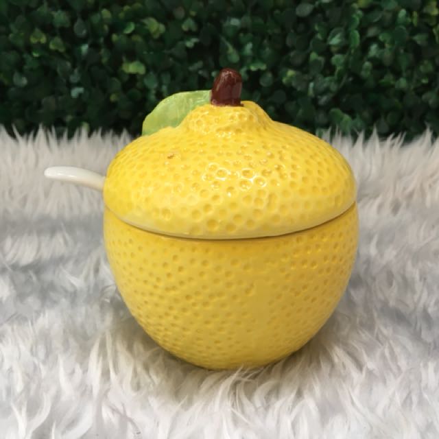 Ceramic Lemon Condiments Container, Furniture & Home Living